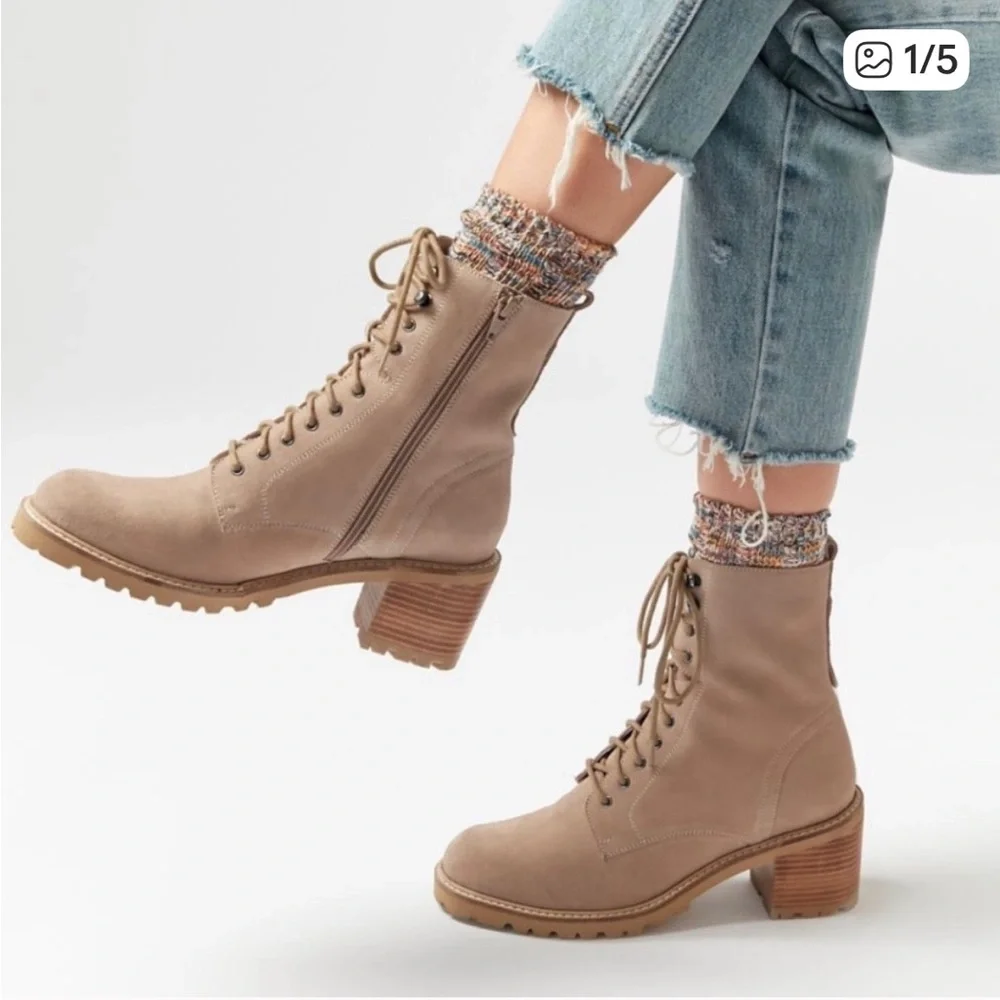 Seychelles Irresistible Lace-Up Boots - Sand - Picture 1 of 7